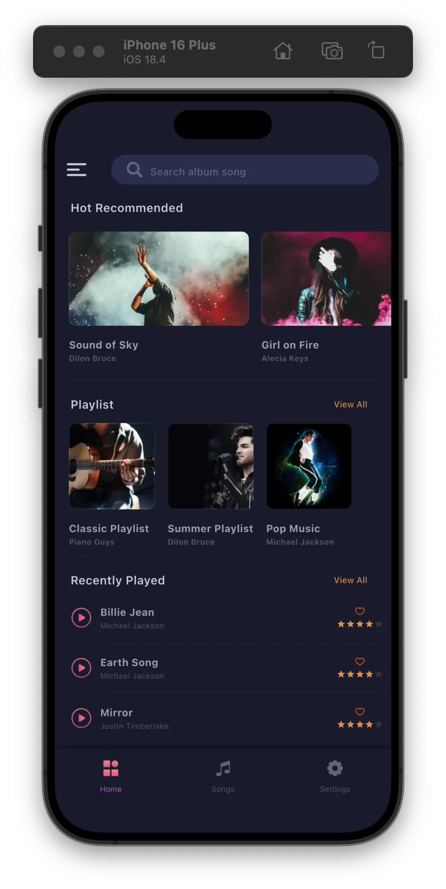 Home Screen